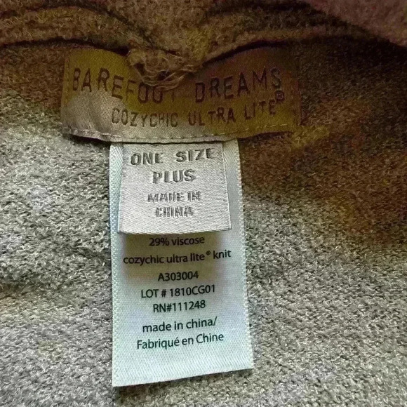 Barefoot Dreams Cozychic Ultra Light Shrug Open Cardigan Plus Size Tan - Picture 2 of 4